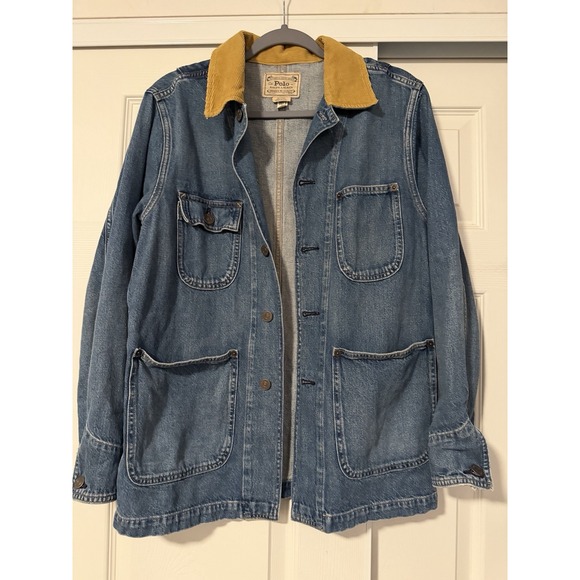 Ralph Lauren Jackets & Blazers - Polo Ralph Lauren Denim Chore  Work Jacket Corduroy Collar Retro Western